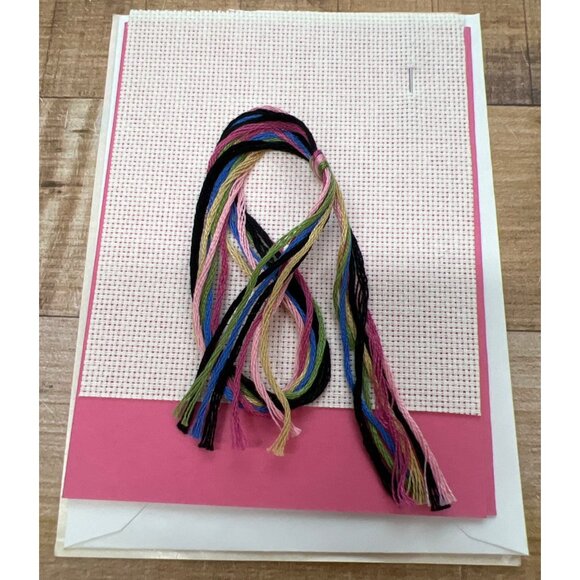 Cross Stitch Kit Hardanger Fabric Needle Floss Presentation Card & Envelope - Picture 2 of 2